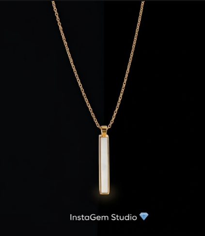 Mother of Pearl Bar Pendant Necklace