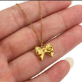 Dainty Ribbon Bow Pendant Necklace