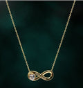 Gold Melted Heart Necklace with Pearl Inlay